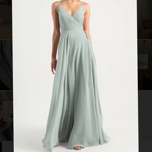 NWT Jenny Yoo sage luxe chiffon James bridal dress